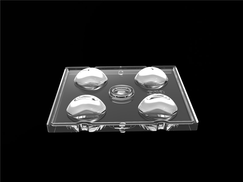 50*50mm 90度 4イン1 LEDライトレンズ 防水用PC素材 SMD7070/ 5050/4*3030 LED