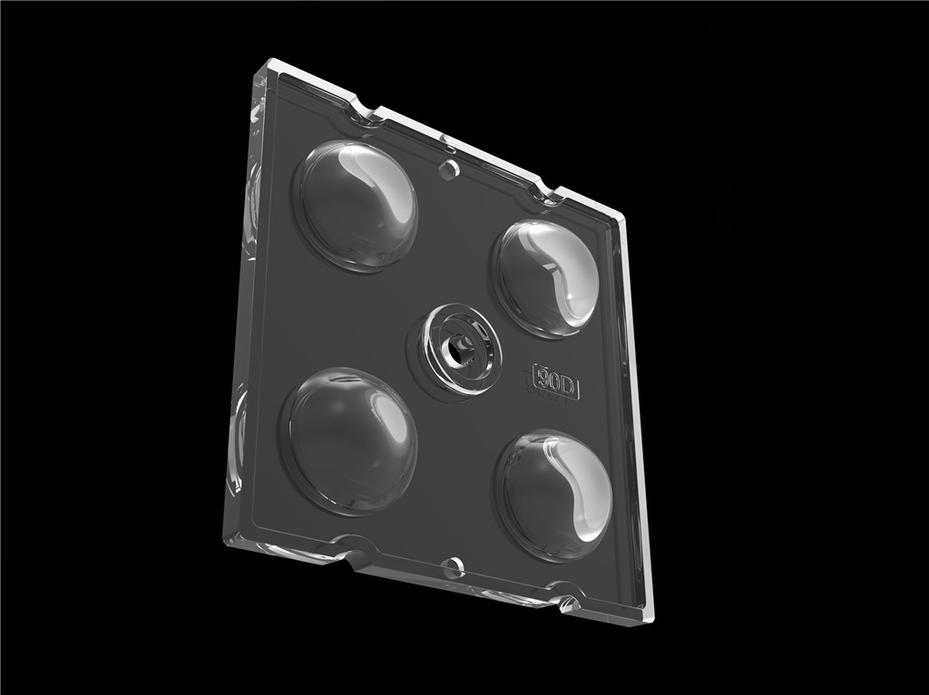 50*50mm 90度 4イン1 LEDライトレンズ 防水用PC素材 SMD7070/ 5050/4*3030 LED
