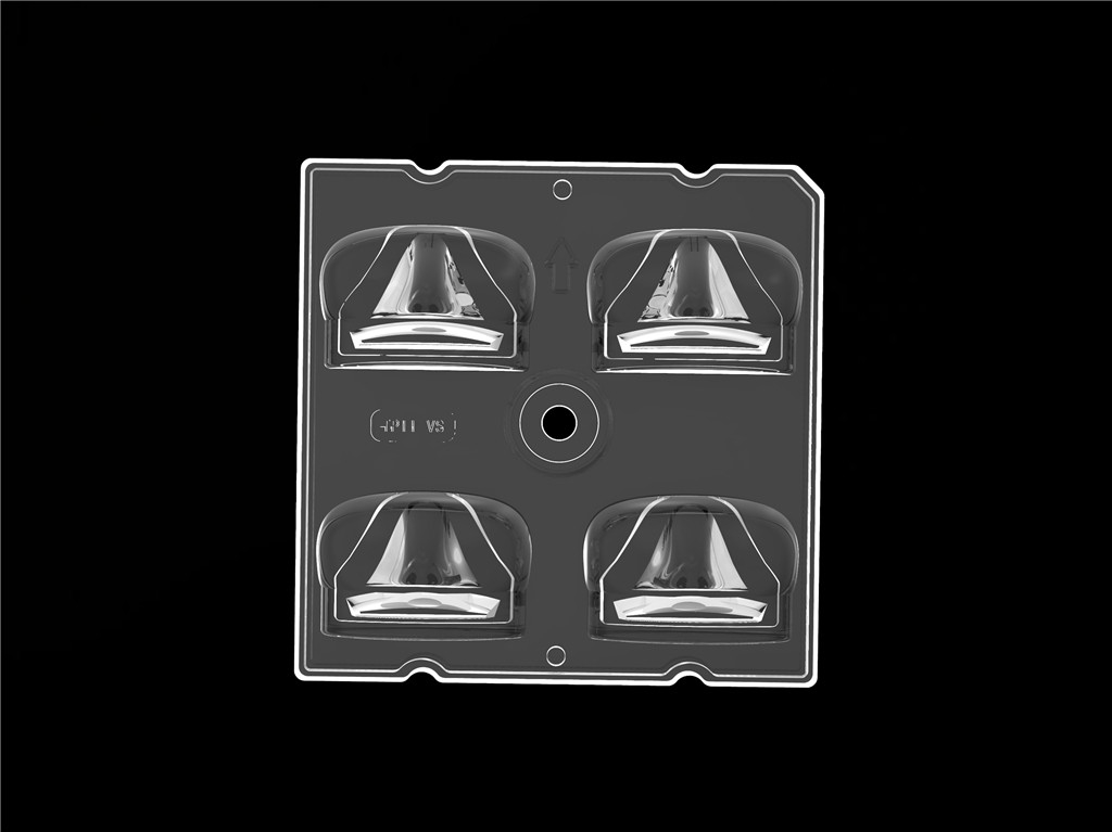 50*50mm 55*152度/TYPE2-VS 4 In 1 LEDライトレンズPC素材 LEDストリートライトモジュールSMD3535/5050LED