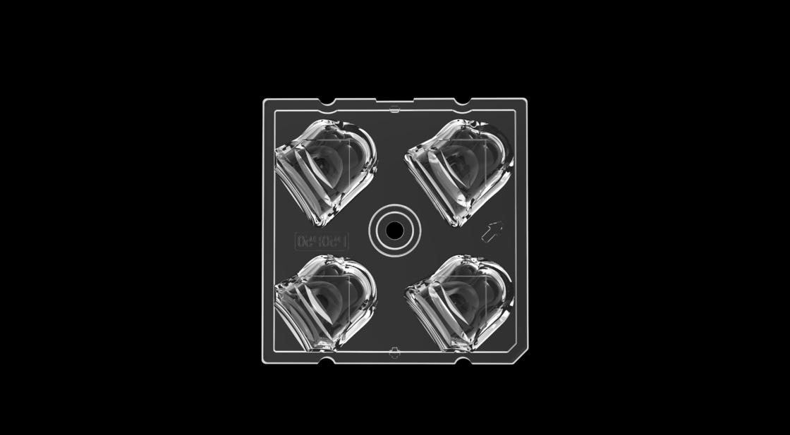 50*50mm 高伝導性 LED ストリートライト モジュール 4IN1 50度偏光レンズタイプとSMD5050 LED チップ