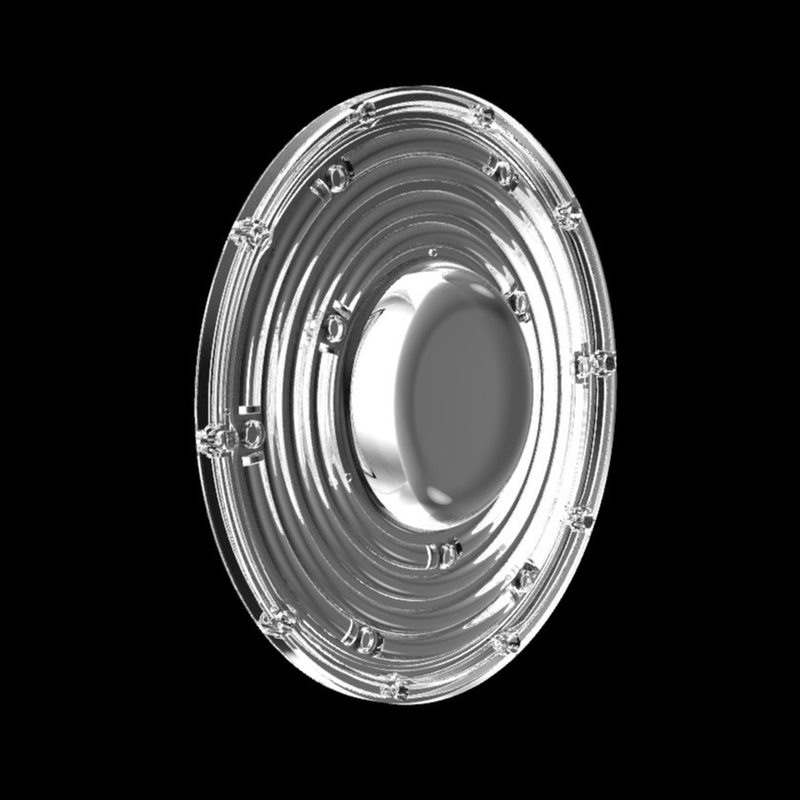 φ235mm 丸いUFO ハイベイライトレンズ 100W 150W 3030 LED鉱山ランプレンズ 90度光学LEDレンズ